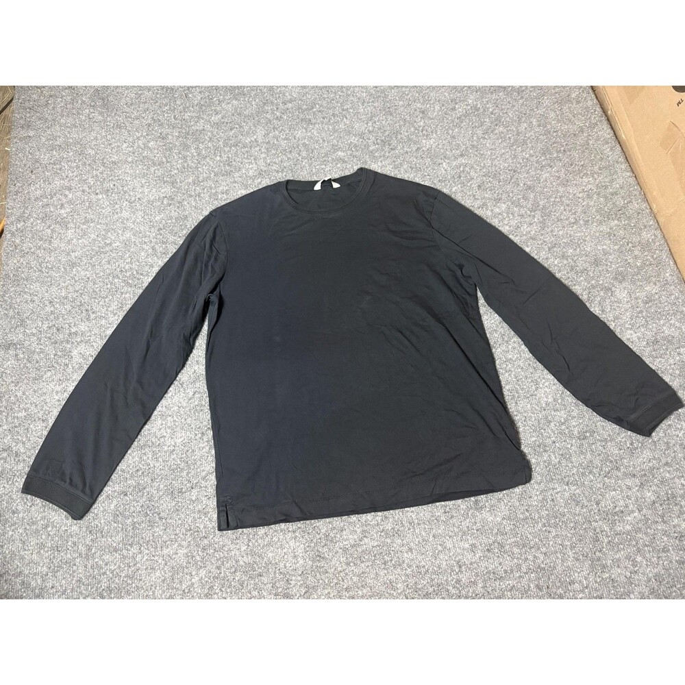 Club Monaco Shirt Mens M Black Long Sleeve Crew Neck Cotton Jersey Tee Casual